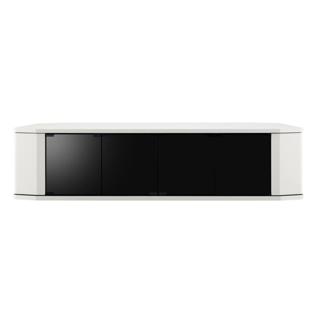 テレビ台 コーナー型 ワイド 木目調 スモークガラス 約幅149cm （ テレビボード TV台 TVボード テレビラック TVラック AVラック リビングボード 収納 扉 ロータイプ キャスター付き コーナースペース ）_10