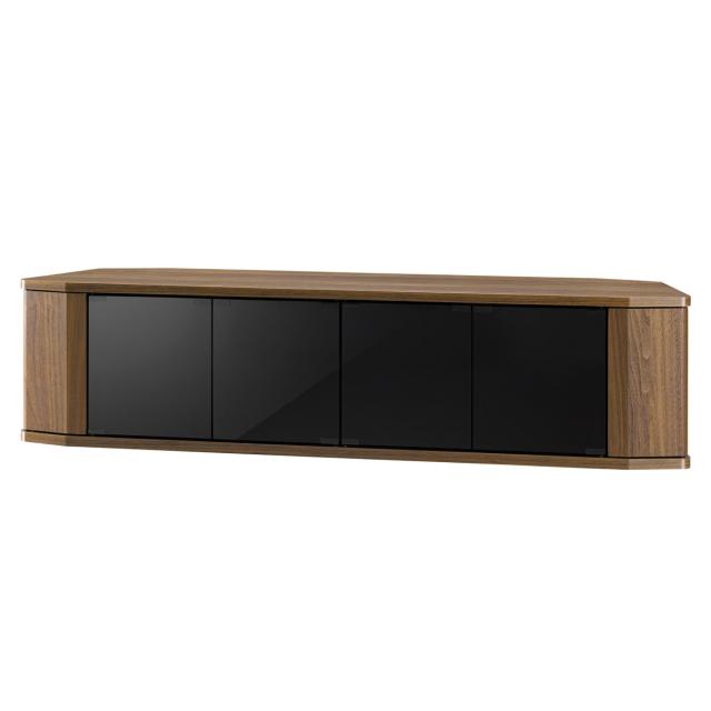 テレビ台 コーナー型 ワイド 木目調 スモークガラス 約幅149cm （ テレビボード TV台 TVボード テレビラック TVラック AVラック リビングボード 収納 扉 ロータイプ キャスター付き コーナースペース ）_13