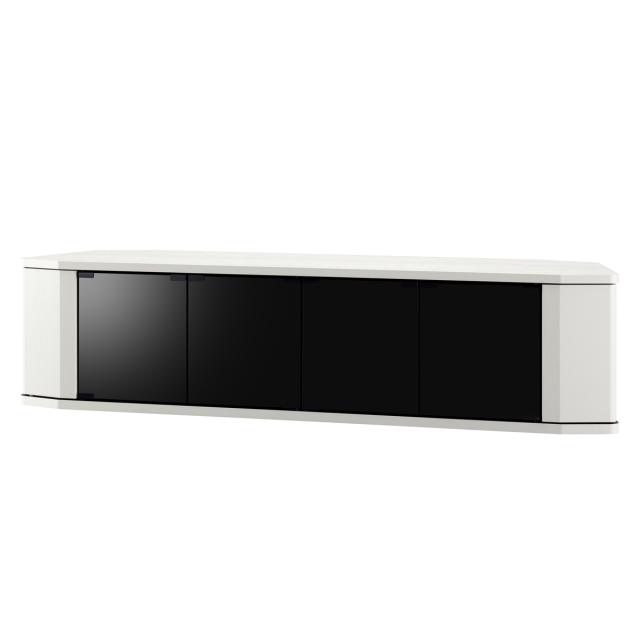 テレビ台 コーナー型 ワイド 木目調 スモークガラス 約幅149cm （ テレビボード TV台 TVボード テレビラック TVラック AVラック リビングボード 収納 扉 ロータイプ キャスター付き コーナースペース ）_14