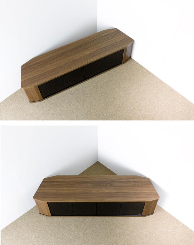テレビ台 コーナー型 ワイド 木目調 スモークガラス 約幅149cm （ テレビボード TV台 TVボード テレビラック TVラック AVラック リビングボード 収納 扉 ロータイプ キャスター付き コーナースペース ）_6