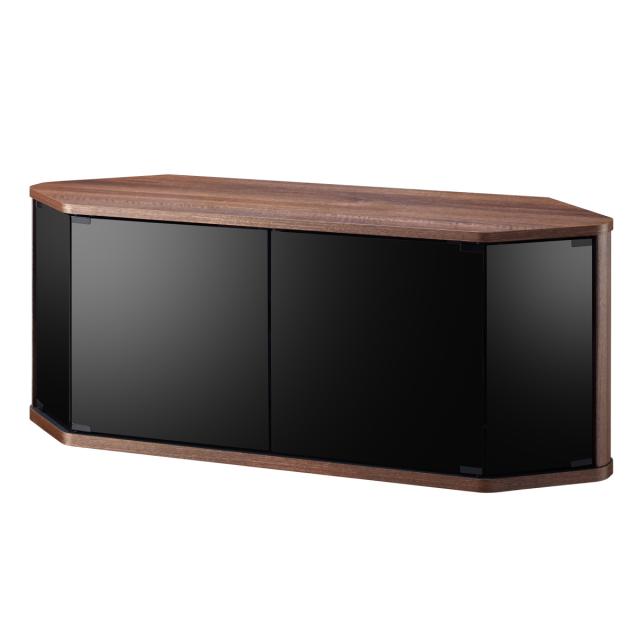 テレビ台 ローボード コーナー型 前面ダークガラス 幅115cm （ テレビボード TV台 TVラック TVボード テレビラック 省スペース ガラス扉 コーナーテレビ台 AVラック リビング収納 ブラウン ホワイト おしゃれ ）_17