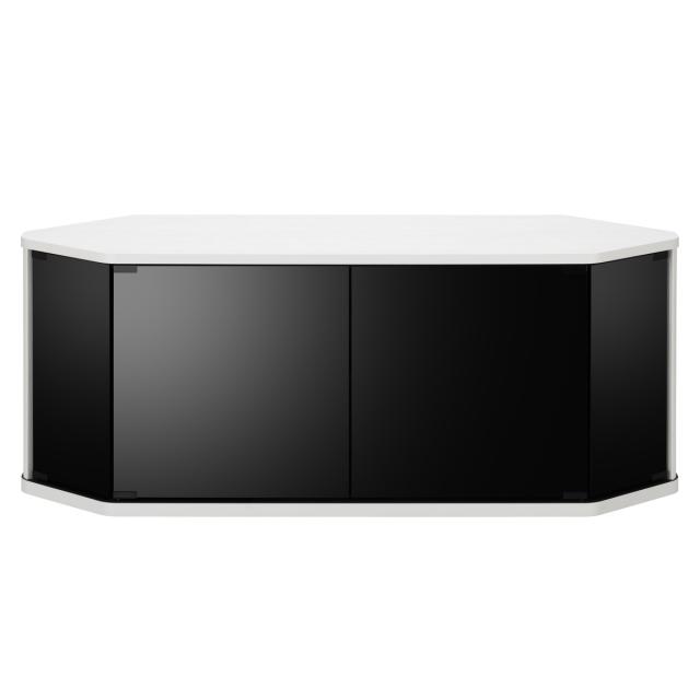 テレビ台 ローボード コーナー型 前面ダークガラス 幅115cm （ テレビボード TV台 TVラック TVボード テレビラック 省スペース ガラス扉 コーナーテレビ台 AVラック リビング収納 ブラウン ホワイト おしゃれ ）_18