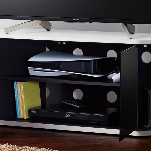 テレビ台 ローボード コーナー型 前面ダークガラス 幅115cm （ テレビボード TV台 TVラック TVボード テレビラック 省スペース ガラス扉 コーナーテレビ台 AVラック リビング収納 ブラウン ホワイト おしゃれ ）_7