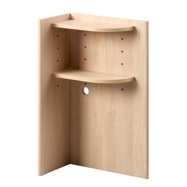 ヘッドボード コーナータイプ 6段階 後付け 宮棚 （ ベッドボード 木製 ベッド ボード 枕元 棚 ベッドサイド 高さ調節 シンプル ナチュラル ブラウン ）