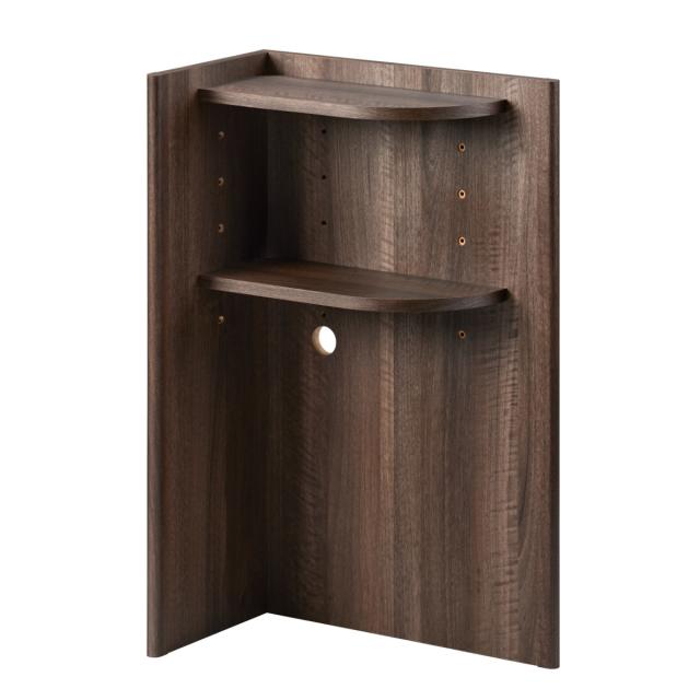 ヘッドボード コーナータイプ 6段階 後付け 宮棚 （ ベッドボード 木製 ベッド ボード 枕元 棚 ベッドサイド 高さ調節 シンプル ナチュラル ブラウン ）