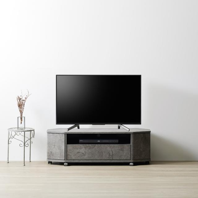 テレビ台 ローボード 幅115cm 50型対応 コーナー 木目調 石目調 （ TV