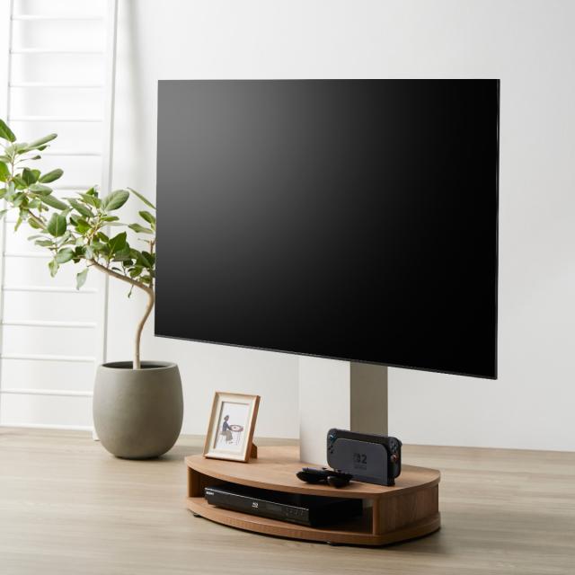 テレビスタンド 幅79cm 32〜55型対応 キャスター付き 木目調 （ テレビ台 スタンド 角度調節 壁寄せ 省スペース コーナー 棚付き アジャスター付き ツートーン ）_9