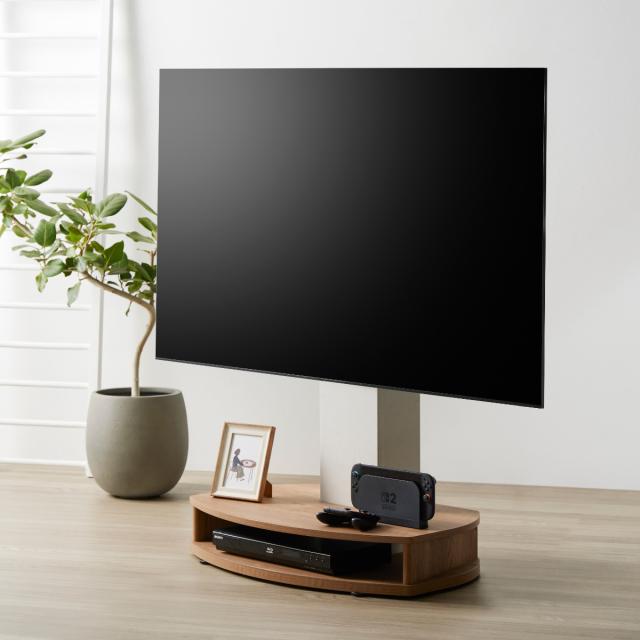 テレビスタンド 幅79cm 32〜55型対応 キャスター付き 木目調 （ テレビ台 スタンド 角度調節 壁寄せ 省スペース コーナー 棚付き アジャスター付き ツートーン ）