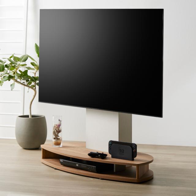 テレビスタンド 幅115cm 32〜77型対応 キャスター付き 木目調 