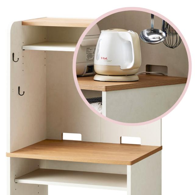 ゴミ箱上ラック 幅59cm 木目調 キッチンラック 収納棚 （ ラック