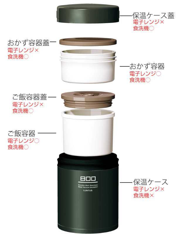 特価 弁当箱 保温弁当箱 ランチジャー ステンレス ランタス 800ml 2段