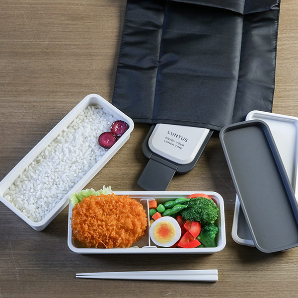 お弁当箱 2段 800ml 抗菌 ランタス 箸 バッグ付き 弁当箱 2段