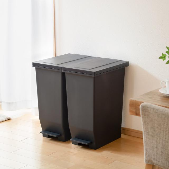 ゴミ箱 45L 同色2個セット 密閉ペダルペール エバン （ ごみ箱 45リットル 2個セット ニオイ漏れ 防止 密閉 スリム シンプル 分別 ペダル式 パッキン EBAN 袋止め付き 踏みふた ペダル 縦型 オムツペール キッチン ふた付き ）の通販は