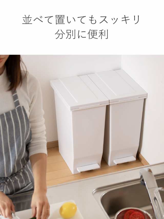 ゴミ箱 45L 同色2個セット 密閉ペダルペール エバン （ ごみ箱 45リットル 2個セット ニオイ漏れ 防止 密閉 スリム シンプル 分別 ペダル式 パッキン EBAN 袋止め付き 踏みふた ペダル 縦型 オムツペール キッチン ふた付き ）の通販は