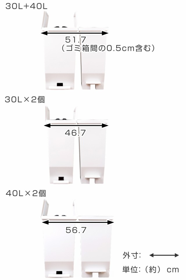 ゴミ箱 40L エバン 両開きペダルペール （ 45リットルゴミ袋対応 40