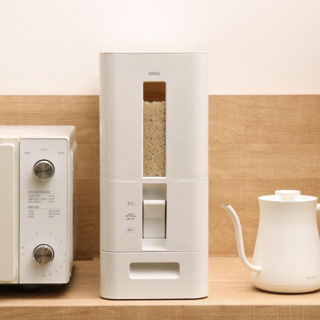 TOTOキッチン　SAMICK　計量式米びつ　12kg 米びつ S計量米びつ 12kg （ 計量 1合計量 10kg スリム 組立式 無洗米