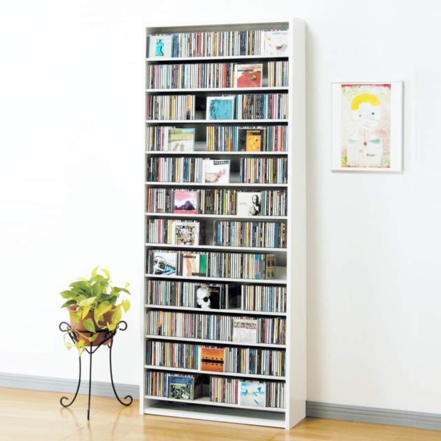 CDラック 幅80cm 12段 大量収納ストッカー （ ラック 棚 収納