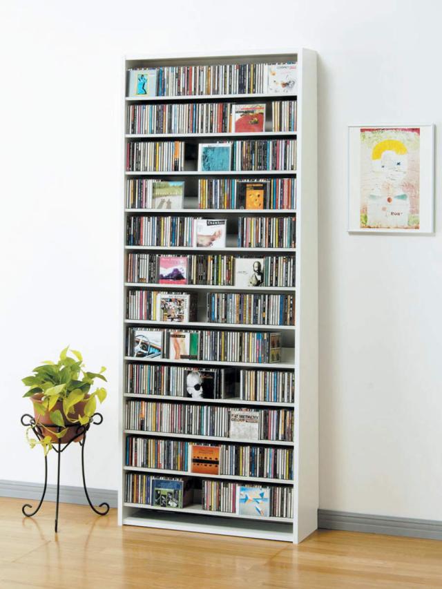 CDラック 幅80cm 12段 大量収納ストッカー （ ラック 棚 収納