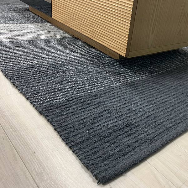 ラグ ストライプ ラグマット 170×230cm （ ラグマット カーペット 絨毯 マット コットン100％ 肌に優しい 子ども お年寄り 天然素材 ホットカーペット対応 床暖対応 おしゃれ 北欧風 インテリアマット ）_2
