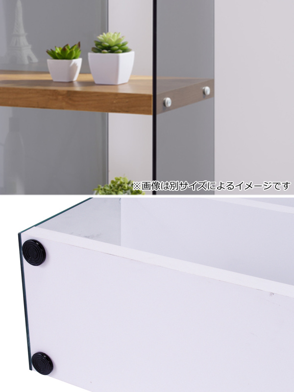 ディスプレイラック 幅122cm 4段 ガラス 木天板 （ 収納 オープンラック ラック 飾り棚 ガラス棚 棚 本棚 オープンシェルフ 収納ラック 収納棚 多目的収納 ディスプレイ おしゃれ ）_4