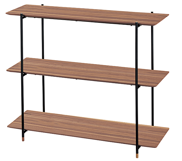 オープンラック 幅108cm 3段 木天板 ミニマルデザイン Luca （ ラック