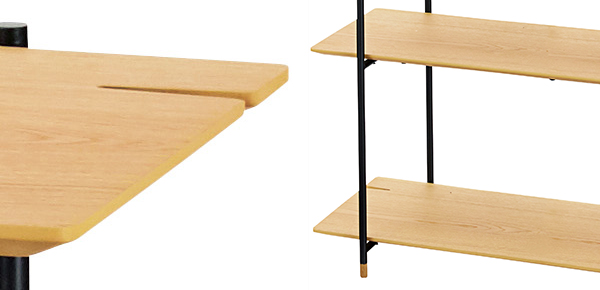 オープンラック 幅108cm 3段 木天板 ミニマルデザイン Luca （ ラック