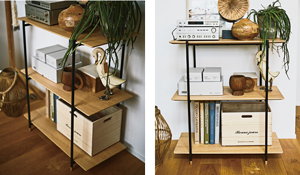 オープンラック 幅108cm 3段 木天板 ミニマルデザイン Luca （ ラック