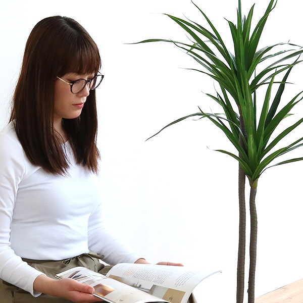 人工観葉植物 ドラセナ 84cm フェイクグリーン 造花 （ 観葉植物 フェイク 人工植物 アートグリーン 緑 グリーン 癒し リラックス 植木 樹木 人工 枯れない 水やり不要 簡単 おしゃれ インテリア 飾り プランター ）_3
