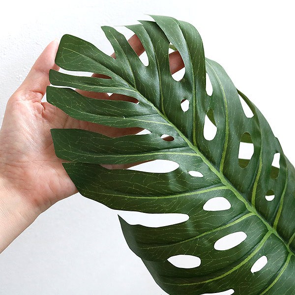 人工観葉植物 モンステラ 100cm フェイクグリーン 造花 （ 観葉植物 フェイク 人工植物 アートグリーン 緑 グリーン 癒し リラックス 植木 樹木 人工 枯れない 水やり不要 簡単 おしゃれ インテリア 飾り プランター ）_4