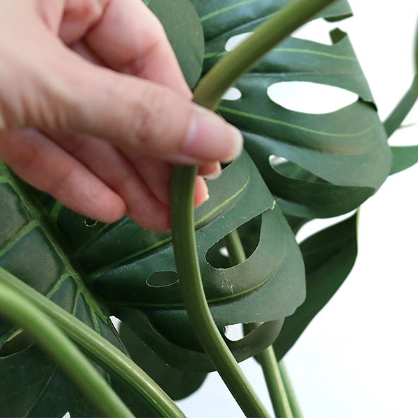 人工観葉植物 モンステラ 100cm フェイクグリーン 造花 （ 観葉植物 フェイク 人工植物 アートグリーン 緑 グリーン 癒し リラックス 植木 樹木 人工 枯れない 水やり不要 簡単 おしゃれ インテリア 飾り プランター ）_6