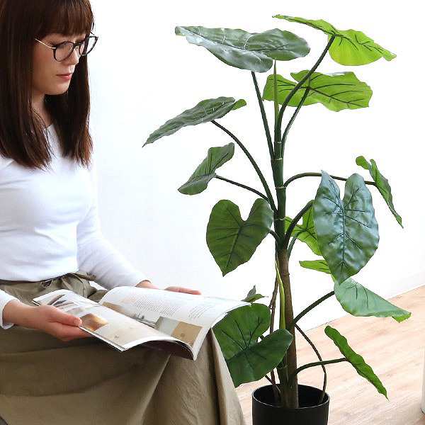 人工観葉植物 クワズイモ 117cm フェイクグリーン 造花 （ 観葉植物