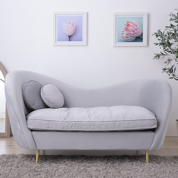 ソファ 幅162cm 2人掛 ベロア 2人用 ソファー クッション付き 布張り ファブリック 姫系 ハート （ フロアソファ リビングソファ 約 幅 160 2人掛け 二人 椅子 イス チェア おしゃれ かわいい 座面 広い ）の通販は