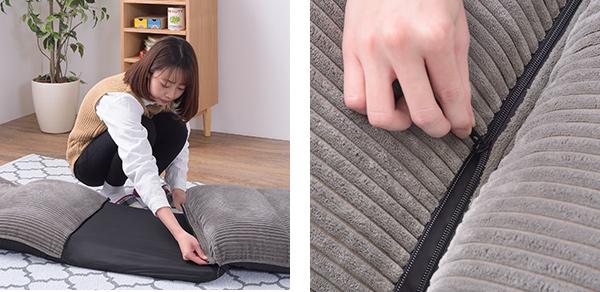 フロアチェア ハイバック 4WAY リクライニング 座椅子 布張り ファブリック 座いす 椅子 イス いす （ リクライニングチェア 座イス ローチェア 角度 調節 フロアソファ 1人掛け 調整 折りたたみ リビング ）_11