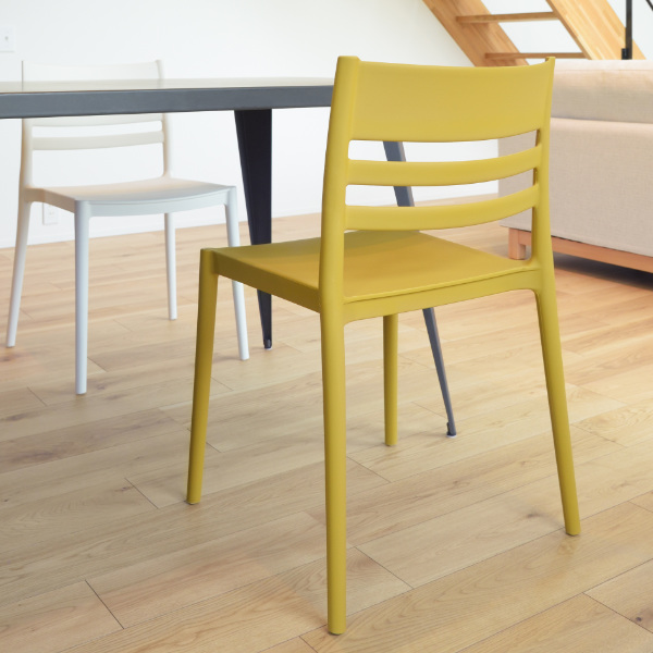 チェア 4脚セット 座面高45.5cm 積み重ね スタッキング プラスチック