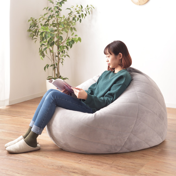 ビーズクッション 幅135cm 丸形 大型 ビーズ クッション ファブリック 特大 取手付き （ 座椅子 ビーズソファ 大きい ローソファ フロアクッション マイクロビーズ 背もたれ おうち時間 フィット 布地 枕 お昼寝 ごろ寝 ）の通販は