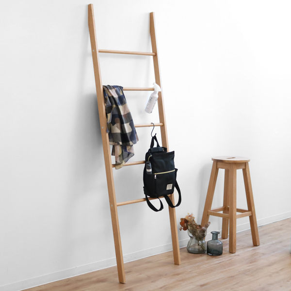 ラダーラック 木製 天然木 オーク材 幅60cm （ ラダーハンガー ラック ハンガーラック コートハンガー ハンガー 衣類収納 洋服掛け コート掛け はしご型 ハシゴ型 梯子型 梯子風 はしご風 ハシゴ風 ）の通販は 11,580円