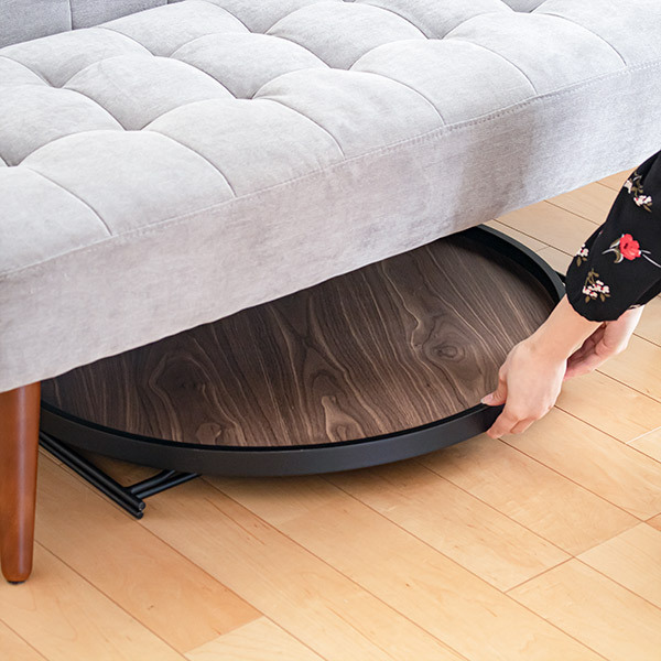 センターテーブル 幅73cm トレー テーブル 折りたたみ 収納 お盆 丸 （ Lサイズ ローテーブル リビングテーブル リビング おしゃれ ミニテーブル 丸テーブル ）_8
