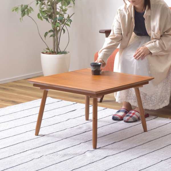 こたつ 幅60cm コンパクト コタツ テーブル 木製 天然木 小さい