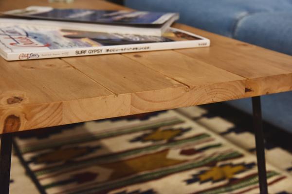 センターテーブル 幅100cm 木製 天然木 アイアン脚 ローテーブル 机