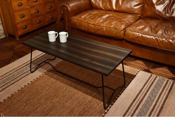 センターテーブル 幅100cm 木製 天然木 アイアン脚 ローテーブル 机