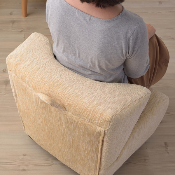 ソファ 一人掛け 幅53cm 取っ手 持ち運び 脚付き ソファー ファブリック ポータブルチェア （ コンパクト 1人用 ローソファ フロアチェア 猫背対策 姿勢 楽 椅子 座椅子 背筋 伸びる おしゃれ リビングソファ フロアソファ ）_7