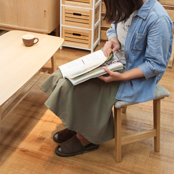 スツール 高さ42cm ダイニングスツール クッション 木製 天然木 椅子 北欧 チェア （ ダイニングチェア デスクチェア 腰掛け イス いす チェアー 曲線 座面 アッシュ ファブリック レザー調 玄関 おしゃれ 木製スツール スツール 木製）_16