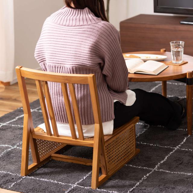 籐家具꧂ラタン ハイバックチェア2脚&コーヒーテーブルセット 籐素材