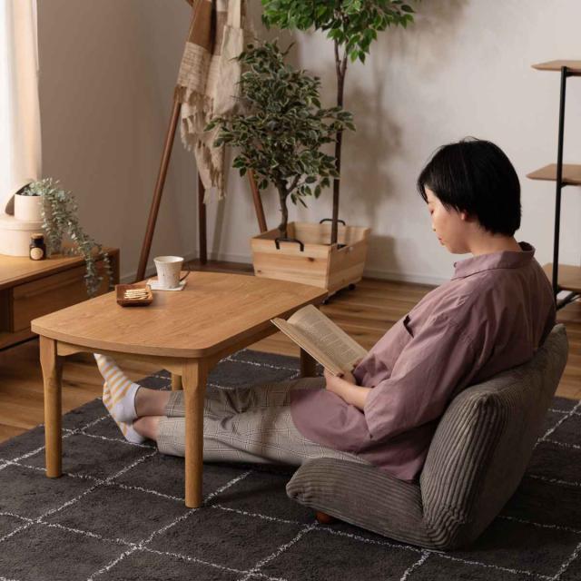 デスクこたつ 2WAY 高さ調節 幅80cm 木製 （ ハイタイプ ロー