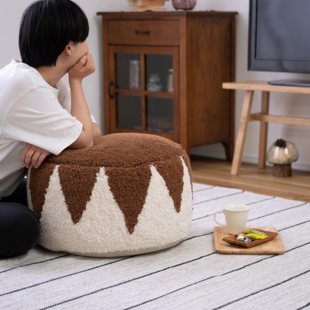 スツール 幅50cm ラウンドスツール 丸型 ビーズ （ クッション フロア