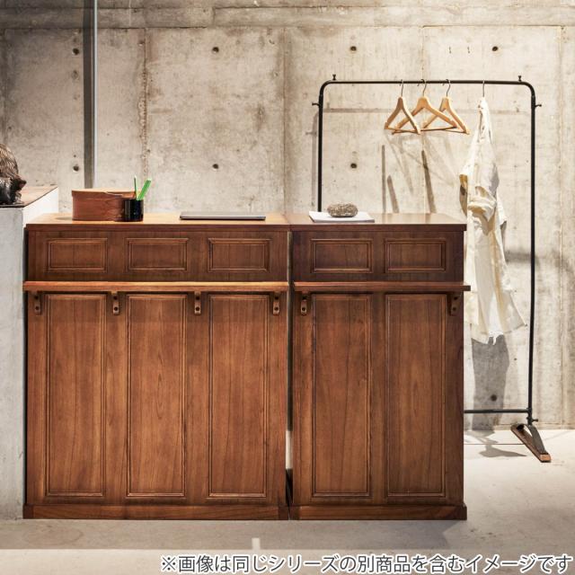 カウンター 天然木 背面収納 引出し付 幅60cm （ 間仕切り カウンター