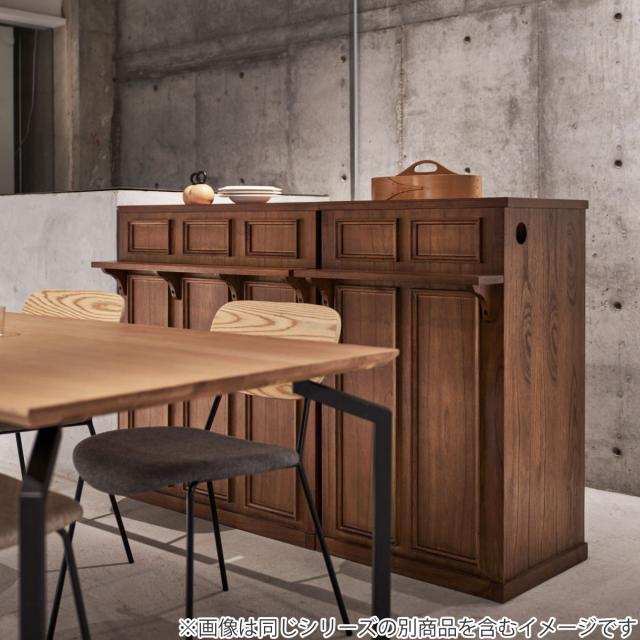 カウンター 天然木 背面収納 引出し付 幅60cm （ 間仕切り カウンター 
