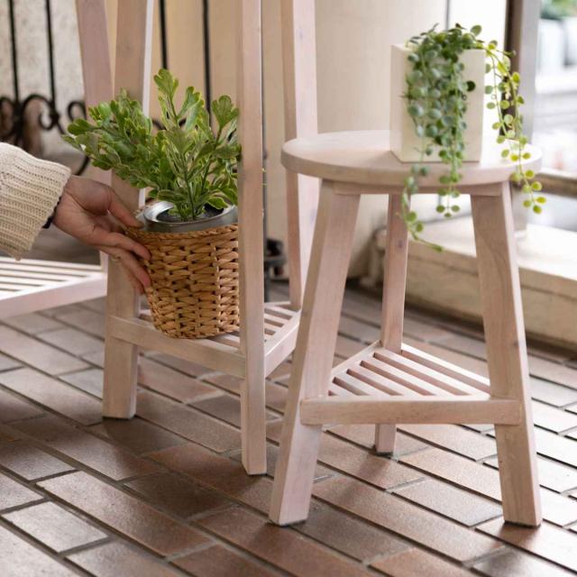 プランタースタンド プランターベース L 高さ90×直径25cm 木製 （ フラワースタンド 花台 飾り台 フラワー スタンド 花台スツール 木 丸 室内 植木鉢スタンド 台 縦長 置く 植物 観葉植物 花 園芸 インテリア ディスプレイ ） 鉢・プランター
