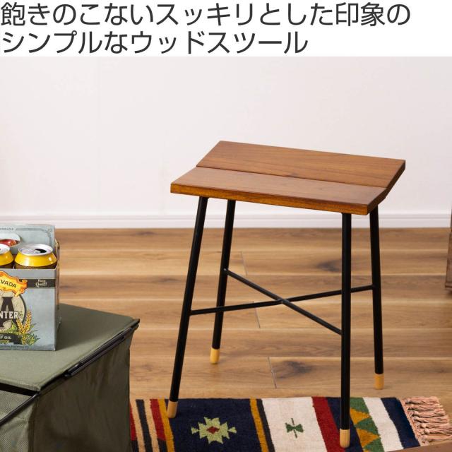 スツール 座面高45cm 木製 北欧 2脚セット （ 椅子 いす イス チェア 四角 天然木 スチール 腰掛け コンパクト 小さい チェアー ミニチェア 玄関 リビング サイドテーブル 花台 ディスプレイ ミニスツール 座りやすい おしゃれ ）_1
