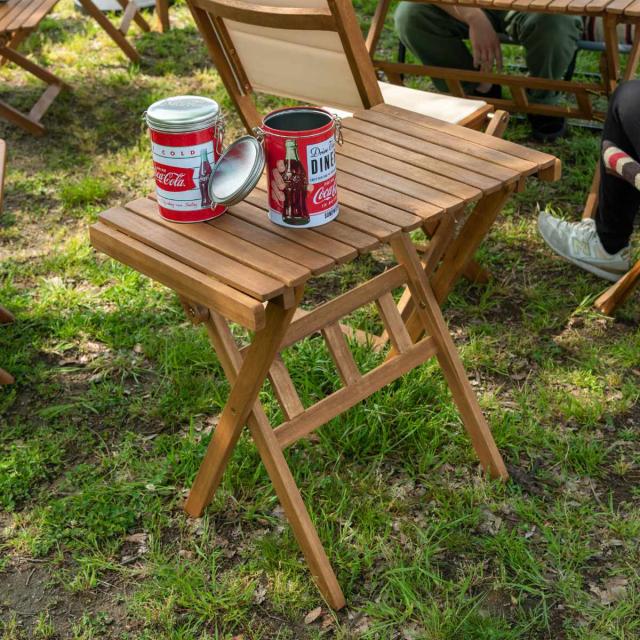 アウトドアテーブル ロールトップハイテーブル 幅70×奥行40cm （ アウトドア テーブル ロールアップ式 折りたたみ 天然木 木製 収納バッグ付き ハイタイプ コンパクト 持ち運び おしゃれ 簡単組立 ）